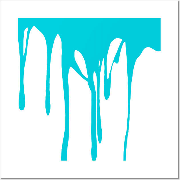 Blue Dripping Paint Pattern Wall Art by CBV